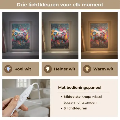 Graffiti - Gaming - Controller - Verf Light Box met kabel (Tafellamp) klein -USP_lichtkleurNL