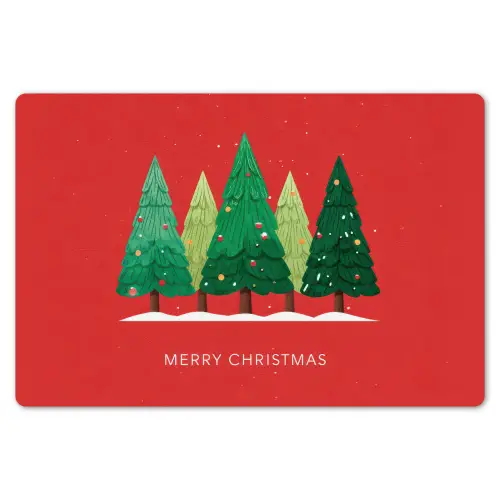 Minimalistisch - Kerstbomen - Rood - Sneeuw Placemat vinyl groot -zzsfeer1_Kitchenyeah-website