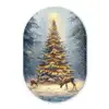 Kerstlicht - Woud - Hert - Donker Wandcirkel Ovaal Forex klein -3d