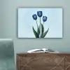 Tulpen - Blauw - Bladeren canvas 2cm klein -sfeer4