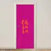 Oh la la - Roze - Oranje - Minimalistisch deurposter klein -3d_beige