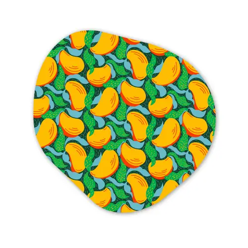 Mango - Patroon - Fruit - Bladeren Wandcirkel Organisch Forex 3mm klein 629 -3d