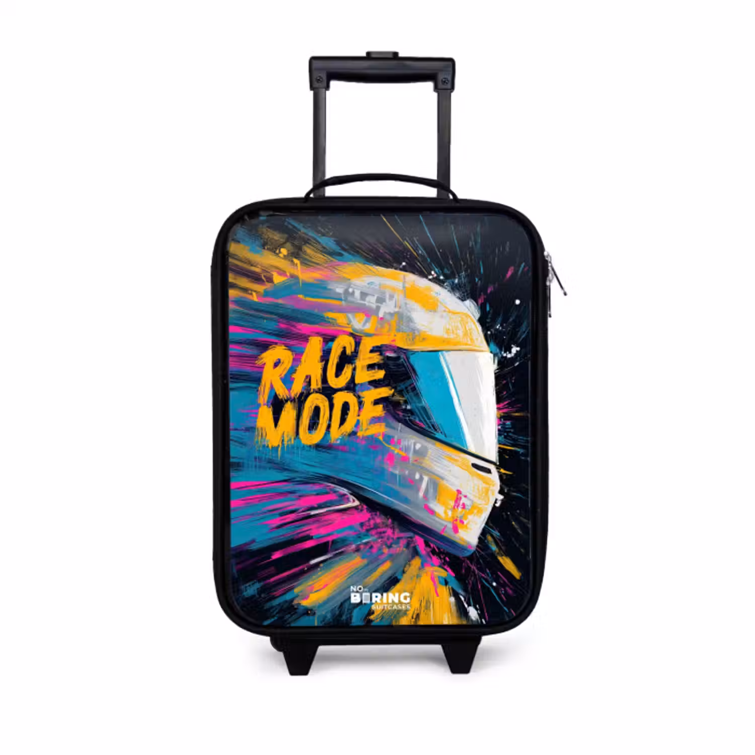 Kinderkoffer - Zwart - Racehelm - Verfspatten - Penseelstreken - Race mode