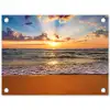 Strand - Zonsondergang - Zee - Wolken - Horizon tuinposter los doek klein -3d