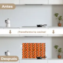 Retro - Modern - Kleurrijk keuken achterwand spatscherm klein 900 -voor_na_ES