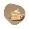 Vanilletaart - Cake - Romig Wandcirkel Organisch Plexiglas middel -3d