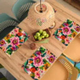 Bloemen - Kleurrijk - Roze Placemat vinyl groot -zzsfeer5_Kitchenyeah-website