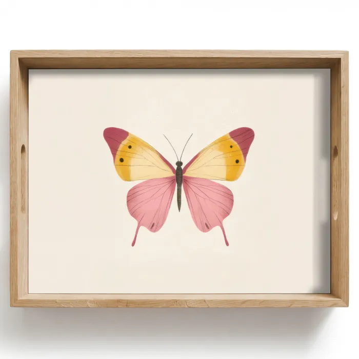 Vlinder - Illustratie - Roze Dienblad Rechthoek middel -z3d_shopping