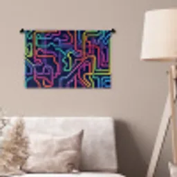 Retro - Abstract - Neon Wandkleed katoen klein -sfeer4