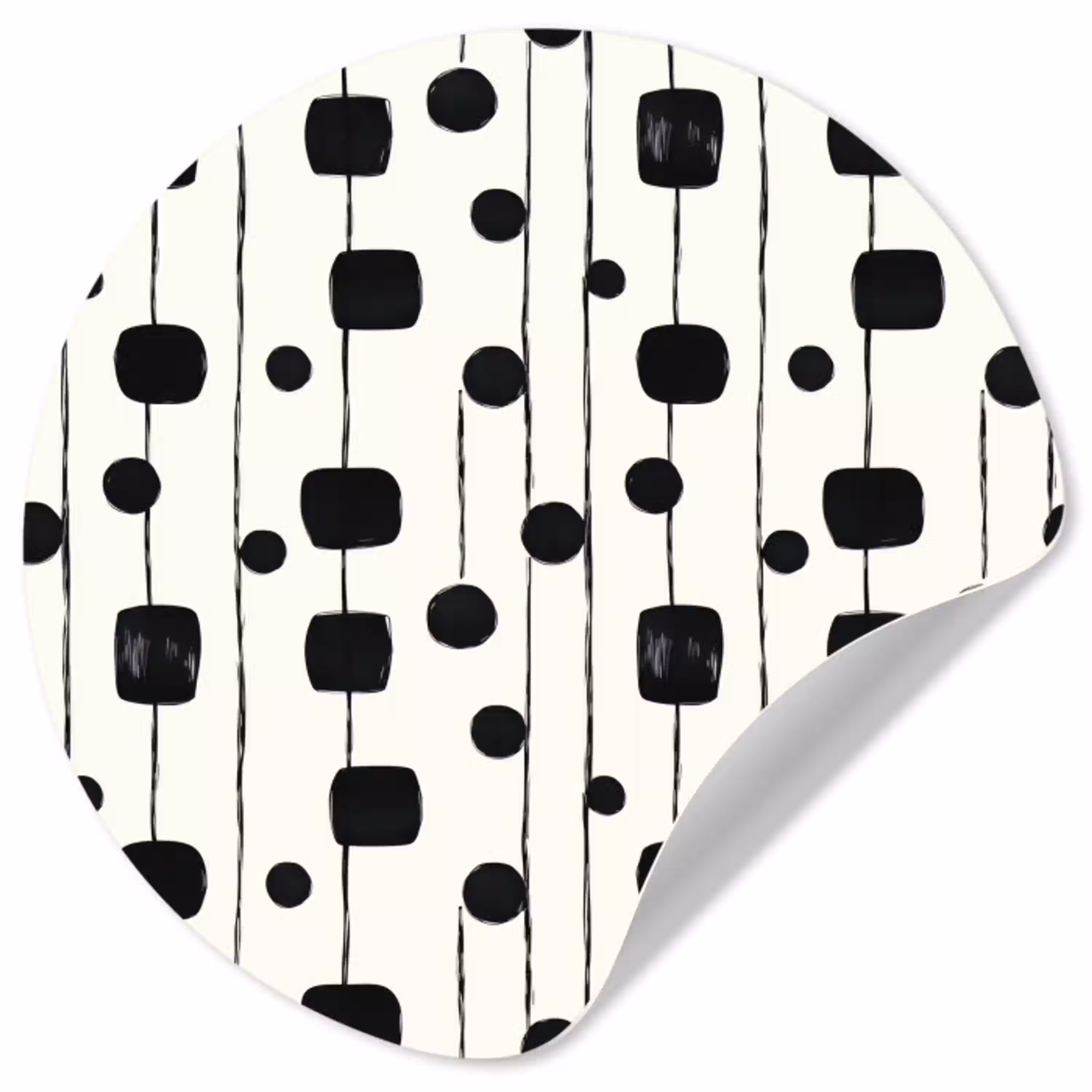 Grafisch - Modern - Zwart Wandcirkel behangsticker klein 186 -3d
