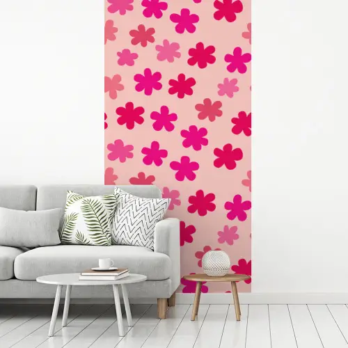 Bloemen - Patroon - Roze fotobehang vinyl groot -woonkamer