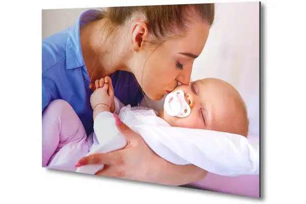 Babyfoto op aluminium