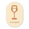 Wijn - Zomer - Quote - Oranje Wandcirkel Ovaal Glas middel -3d