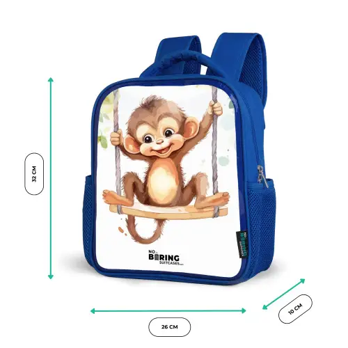 Schommelende grote aap Kinderrugzak - Blauw middel -productfoto_formaten