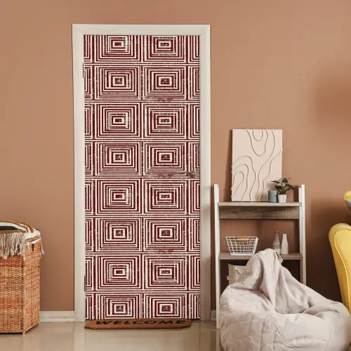 Geometrisch - Patroon - Rood deurposter klein 289 -sfeer1
