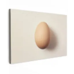 Ei - Beige - Ovaal - Egaal Tuinposter op houten frame 2 cm dik klein -3d