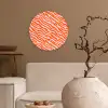 Strepen - Dynamisch - Oranje Wandcirkel kunststof plaat 5mm dik klein 188 -sfeer1