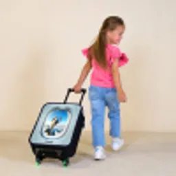 Dino uit een vliegtuigraam Kinderkoffer - Zwart klein -sfeer1