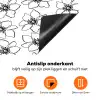 Bloemen - Patroon - Zwart - Wit Inductie beschermer vinyl 3mm klein 276 -zzzzzzz-td-onderkant