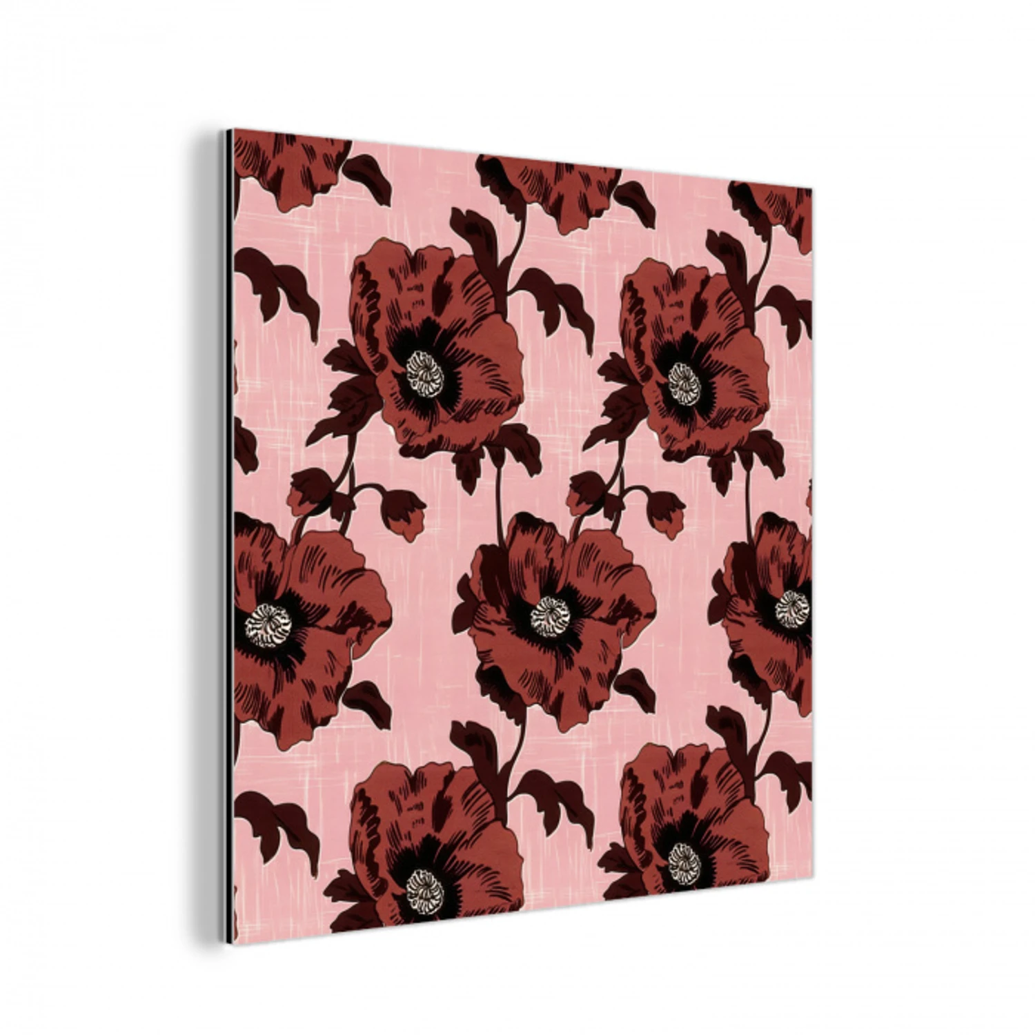 Bloemen - Retro - Rood aluminium wit klein 46 -3d