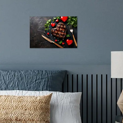 Steak - Hart - Bestek poster papier klein -sfeer2