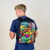 Kleurrijke Monsterparade Rugzak - Zwart middel -sfeer8