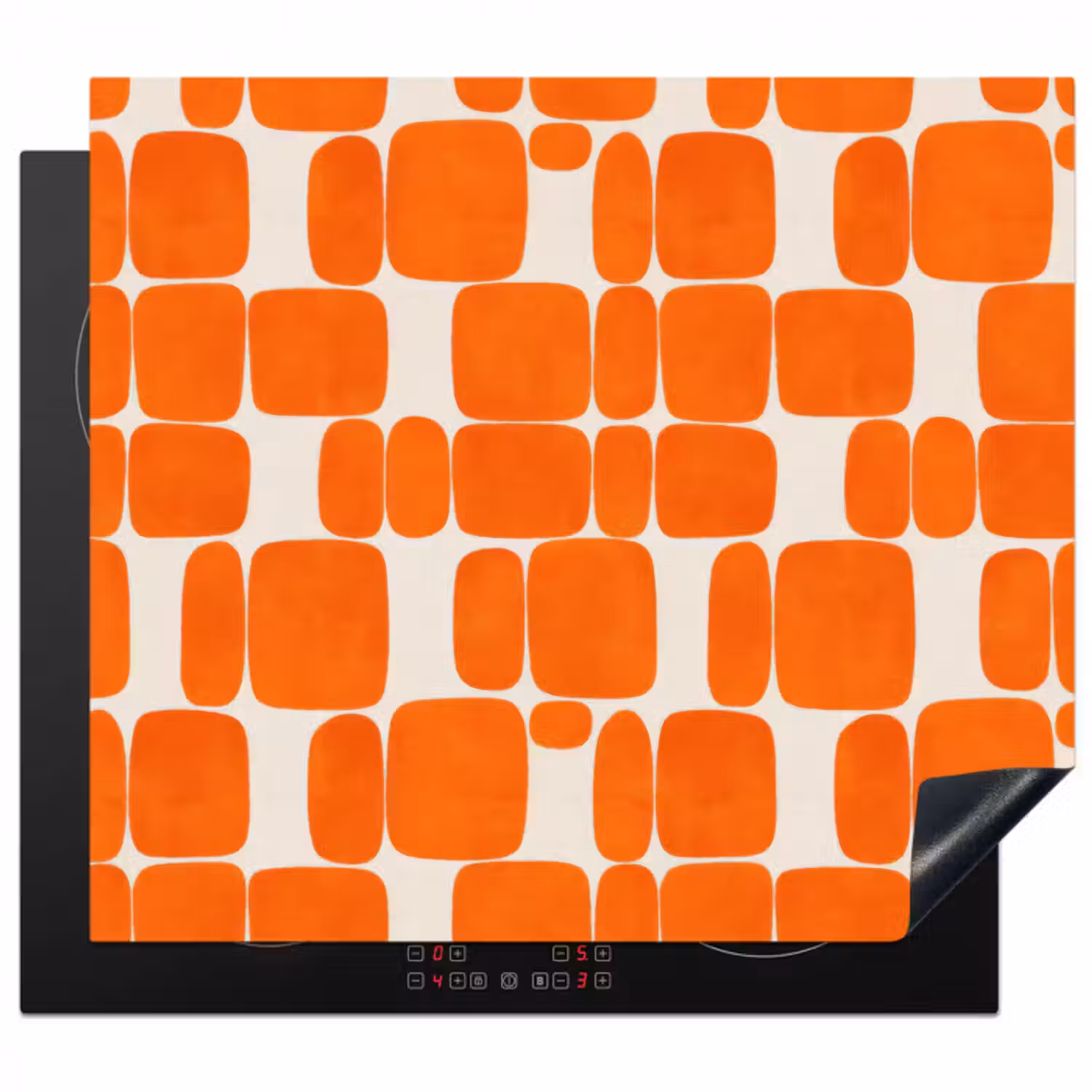 Herdabdeckplatte - Muster - Retro - Orange