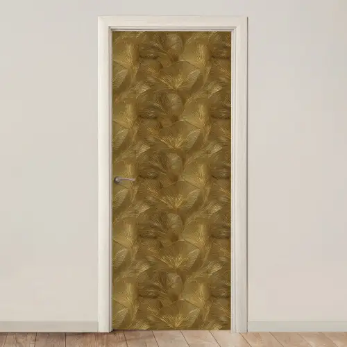Organisch - Lijnen - Goud deurposter klein 289 -3d_beige