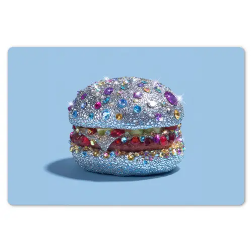 Glitters - Hamburger - Blauw Placemat vinyl groot -zzsfeer1_Kitchenyeah-website