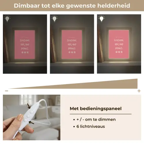 BBQ - Quote - Roze - Zomer Light Box met kabel (Tafellamp) klein -USP_dimbaarNL