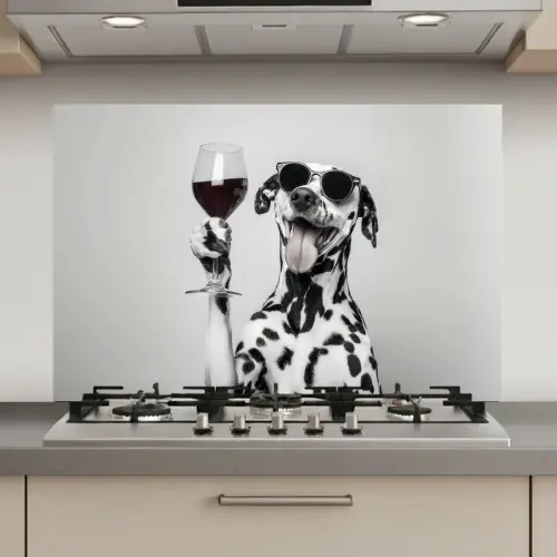Zonnebril - Dalmatiër - Wijnglas - Tong keuken achterwand spatscherm klein -3d_website