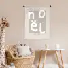 Kerstmis - Quotes - Noël - Wit - Beige Wandkleed katoen klein -wsfeer5_kind