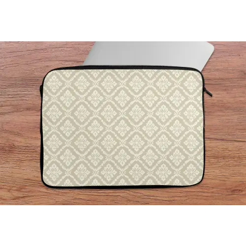 Floraal - Ornament - Beige laptophoes neopreen klein 279 -tafel