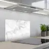 Marmer - Wit - Grijs - Luxe - Marmerlook - Steen keuken achterwand spatscherm klein -3d_schuin