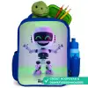 Robot met paars en groen licht Kinderrugzak - Blauw middel -inhoud_NL