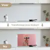 Sjaal - Aap - Zonnebril - Jasje keuken achterwand spatscherm klein -voor_na_NL