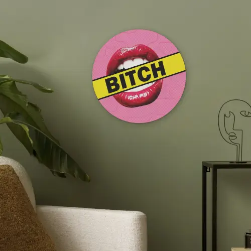 Lippen - Tekst - Kleurrijk Akoestische PET Vilt - Rond klein -sfeer2