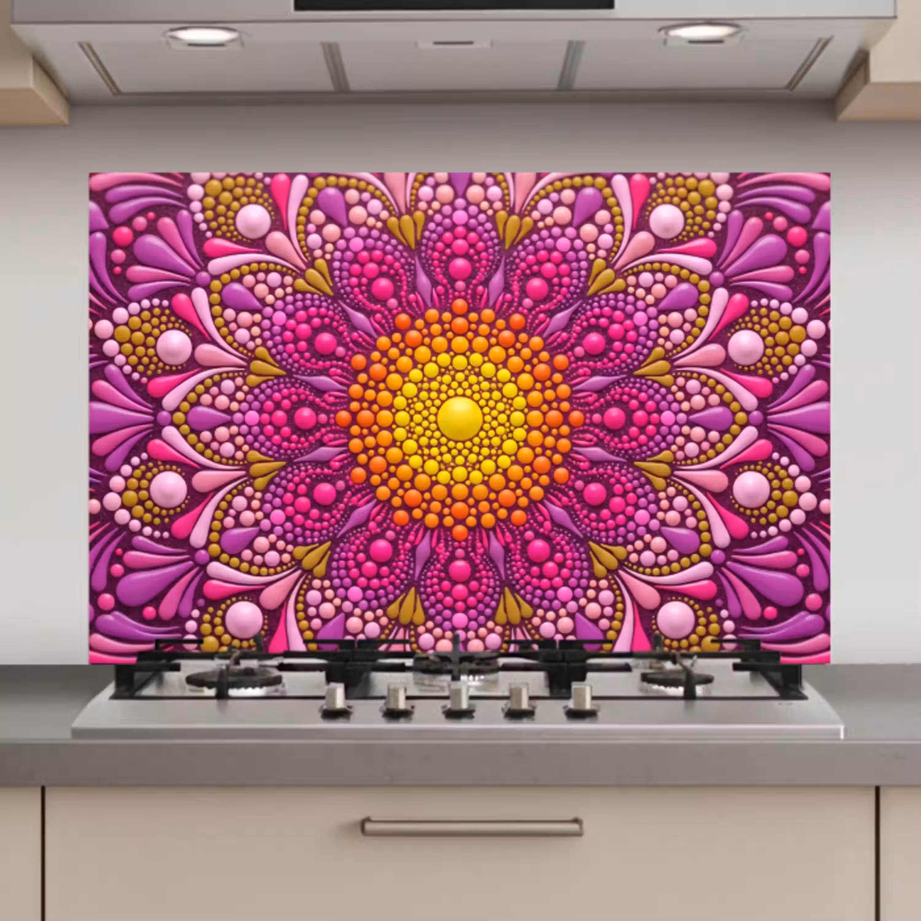 Patroon - Stippen - Abstract - Kleurrijk keuken achterwand spatscherm klein -3d_website
