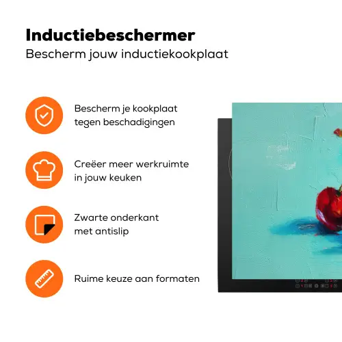 Kersen - Rood - Drie - Geverfd Inductie beschermer vinyl 3mm klein -zzzzzzz-td-ups
