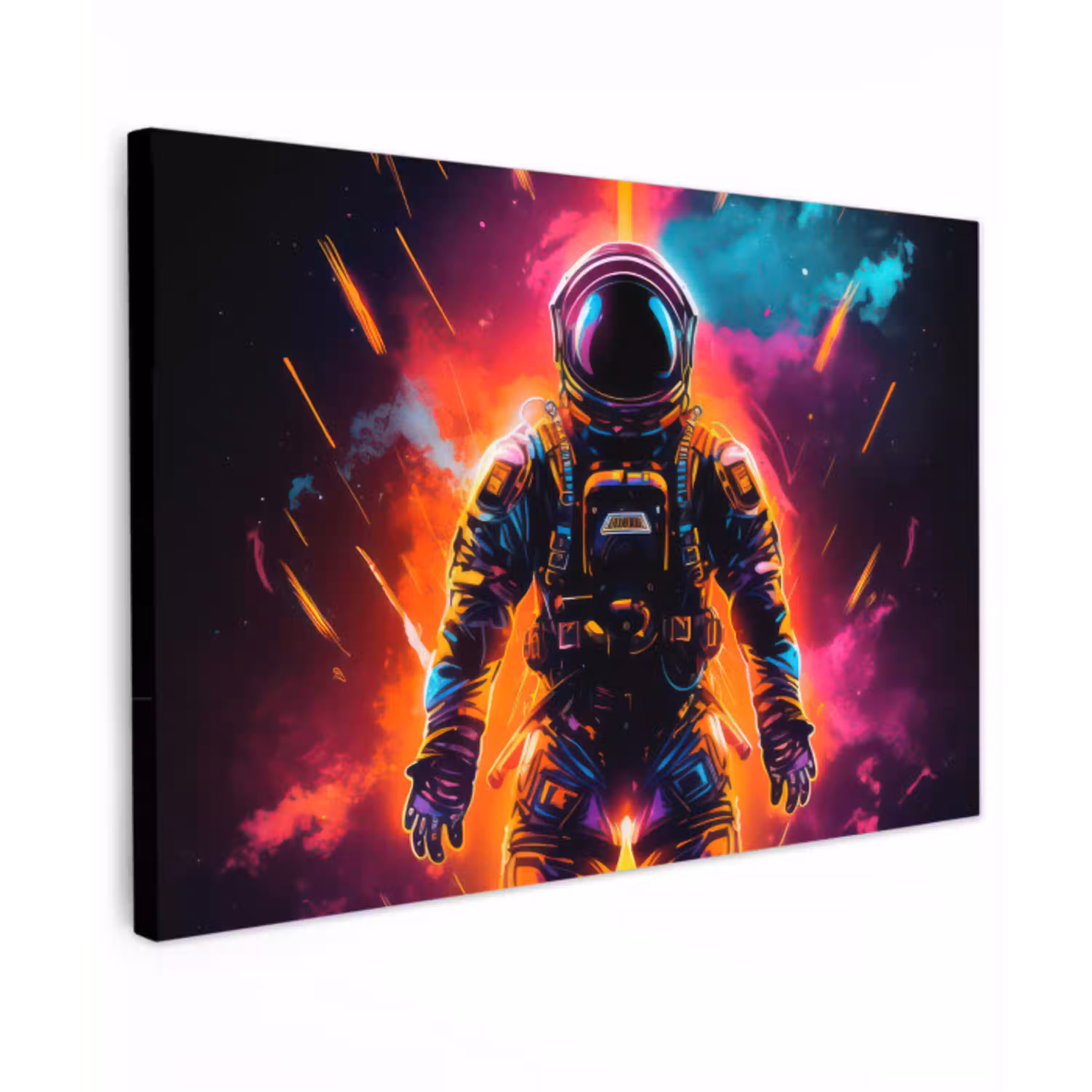Astronaut - Neon - Gaming - Ruimte canvas 2cm klein -z3d