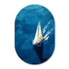 Zeilboot - Water - Abstract - Schaduw Wandcirkel Ovaal Forex klein -3d