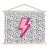 Bliksem - Roze - Stippen textielposter latten blank klein -3d