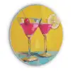 Glazen - Cocktail - Citroen - Kers Akoestische PET Vilt - Rond klein -3d