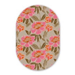 Pioenrozen - Patroon - Roze Wandcirkel Ovaal Forex klein 630 -3d