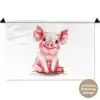 Varken - Roze - Baby dier - Boerderij dieren Wandkleed katoen klein -t3d_DE