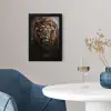 Leeuw - Dieren - Portret - Zwart - Luxe fotolijst zwart zonder passe partout klein -sfeer4