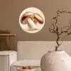 Champignons - Zacht - Beige Wandcirkel behangsticker klein -sfeer1