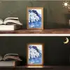 Dorp - Rotswand - Roeiboot - Water Light Box met kabel (Tafellamp) klein -sfeer3
