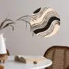 Golven - Zwart - Zandkleur Wandcirkel behangsticker klein -sfeer3