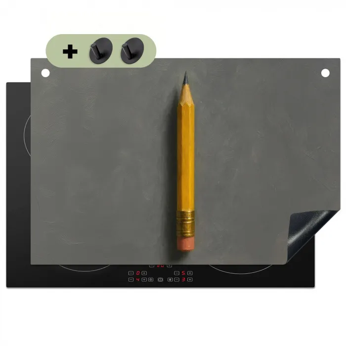 Potlood - Schilderij - Geel Inductie beschemer met haakjes klein -3d